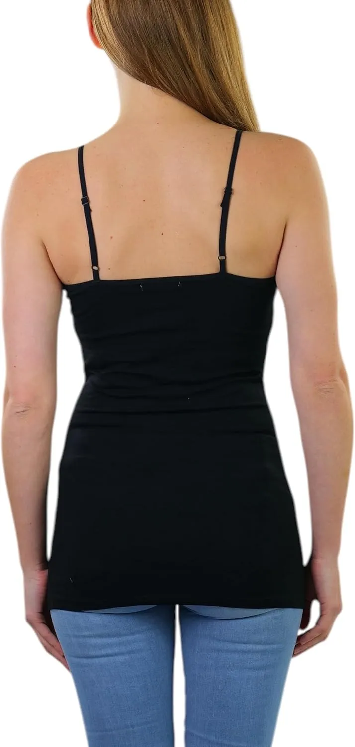 ToBeInStyle Women's Adjustable Spaghetti Strap Tunic Cami with Shelf Bra