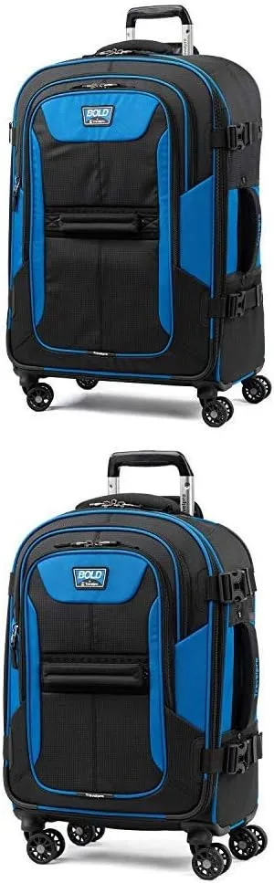 Travelpro Bold Expandable Spinner Luggage (21" Carry-on   26"Checked-Medium, Blue/Black)