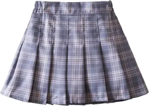 TTYAOVO Girl Skort Mini Flare Plain Pleated Skater Skirt Shool Uniform