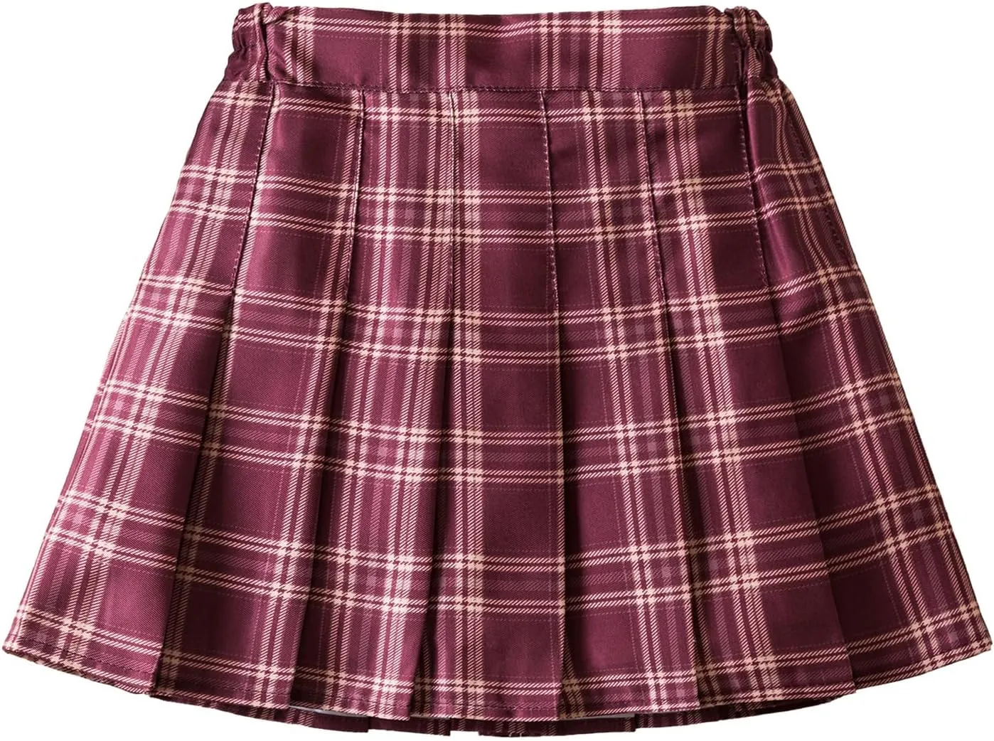TTYAOVO Girl Skort Mini Flare Plain Pleated Skater Skirt Shool Uniform