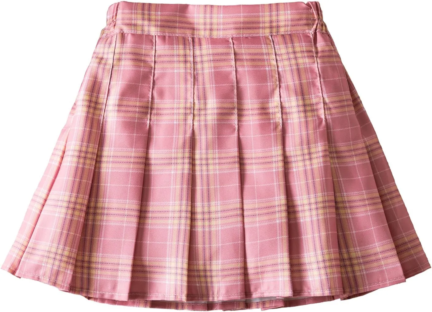 TTYAOVO Girl Skort Mini Flare Plain Pleated Skater Skirt Shool Uniform