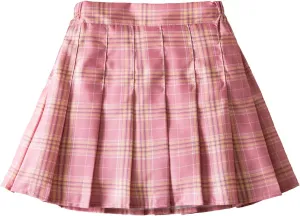 TTYAOVO Girl Skort Mini Flare Plain Pleated Skater Skirt Shool Uniform