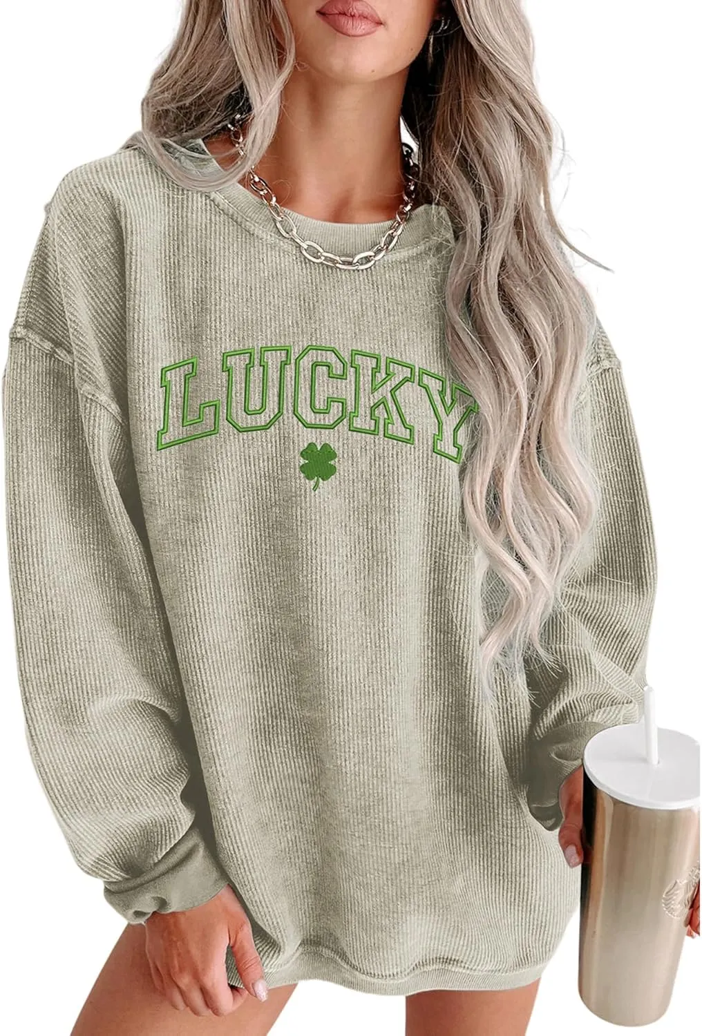 Urchics Womens Oversized Sweatshirts Sequin Rugby Football Graphic Corded Baggy Sweatshirt