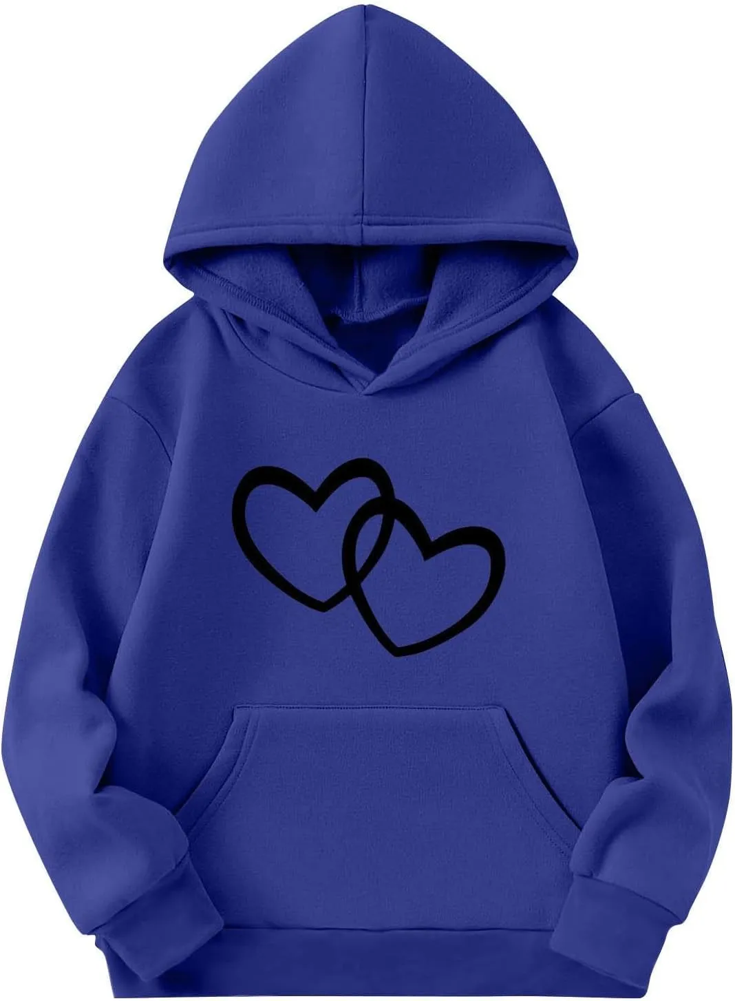 valentines Outfit Girl Oversized Long Sleeve Heart Hoodie Cute Teen Girls Valentine Shirt Preppy Clothes