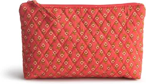 Vera Bradley Premium Cotton Medium Pouch, Tiny Poppies