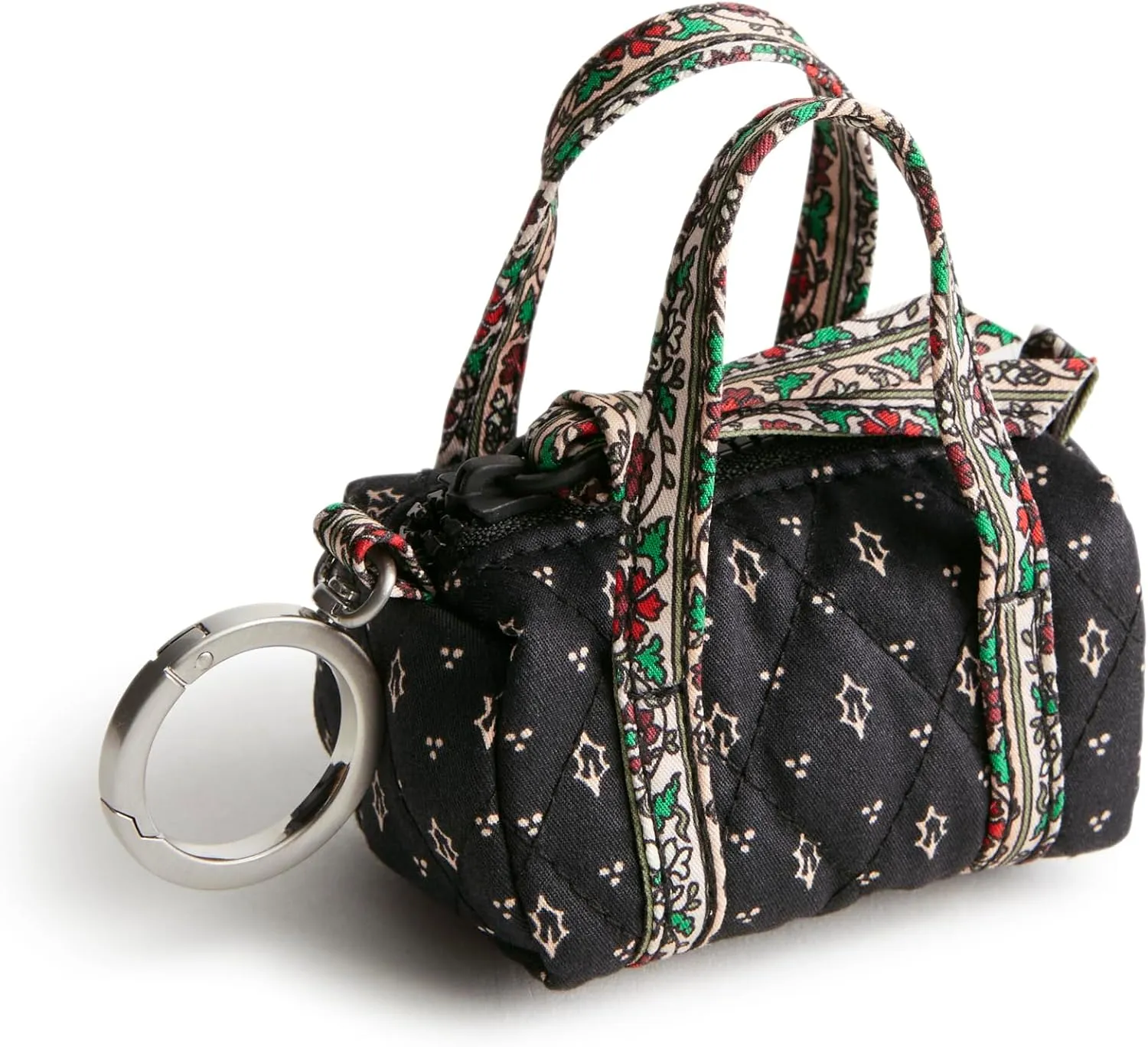 Vera Bradley Premium Cotton Original Duffel Bag Charm, Holly Days