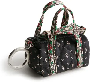 Vera Bradley Premium Cotton Original Duffel Bag Charm, Holly Days