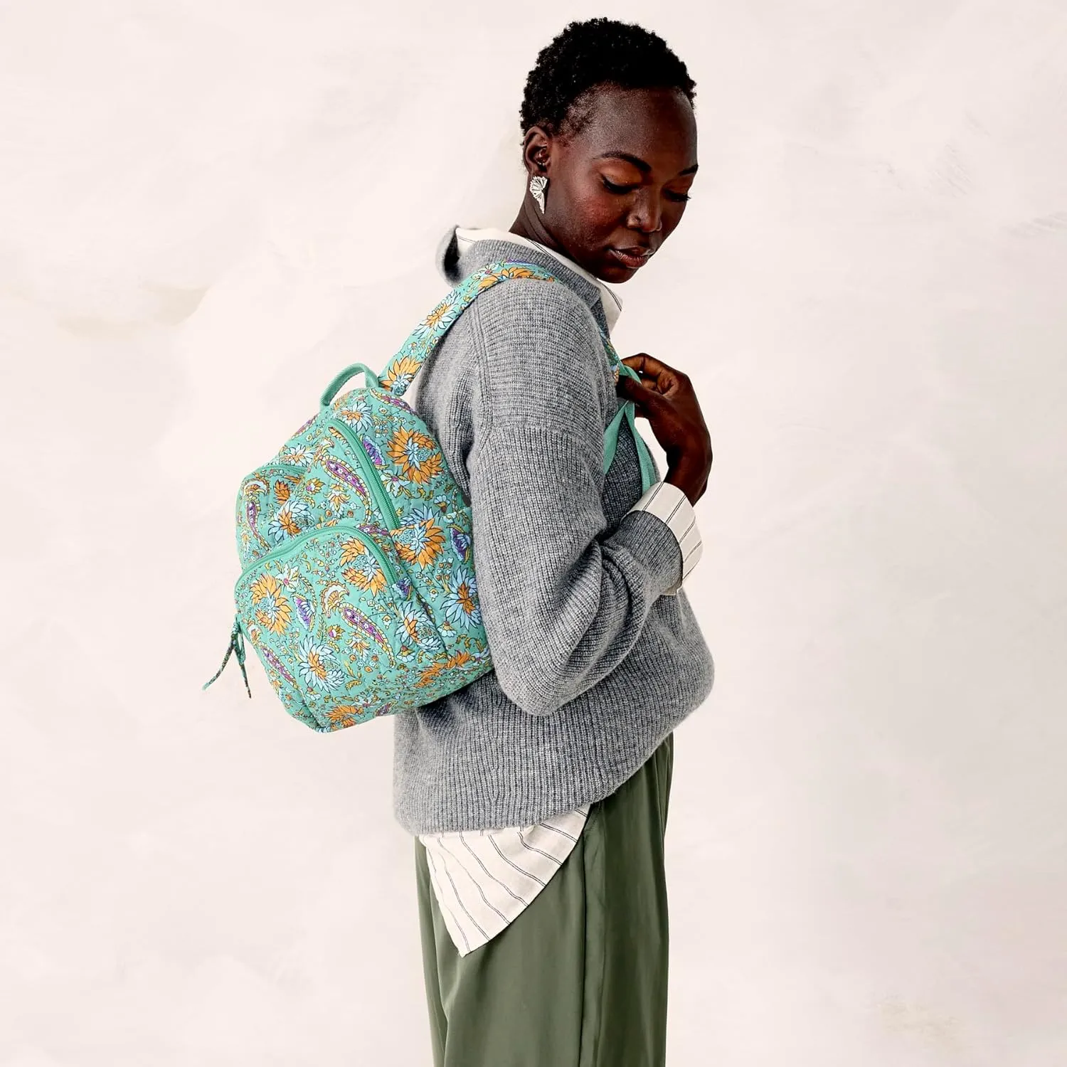 Vera Bradley Premium Cotton Small Banbury Backpack, Gemstone Paisley