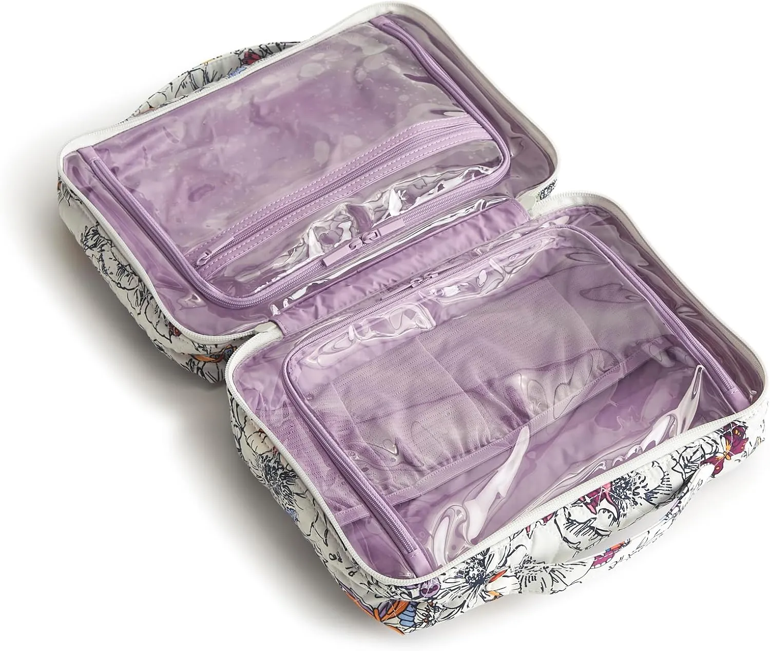 Vera Bradley Women's Premium Cotton Lay Flat Travel Organizer, Wing   Bloom, One Size