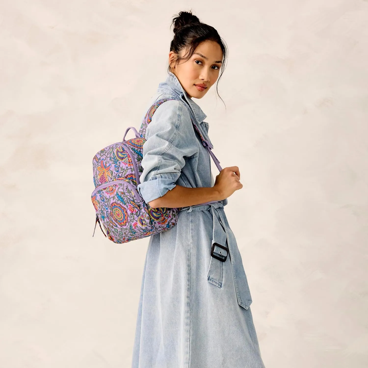 Vera Bradley Women's Premium Cotton Small Banbury Backpack, Marrakesh, One Size