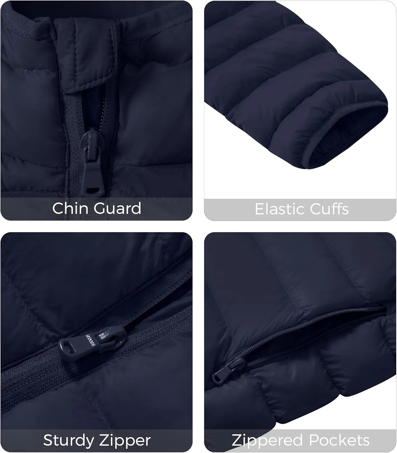 wantdo Men's Lightweight Winter Jackets Warm Puffer Jacket Quilted Winter Coat with Hood