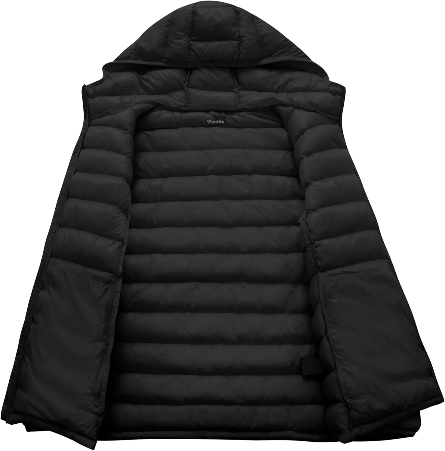 wantdo Men's Lightweight Winter Jackets Warm Puffer Jacket Quilted Winter Coat with Hood
