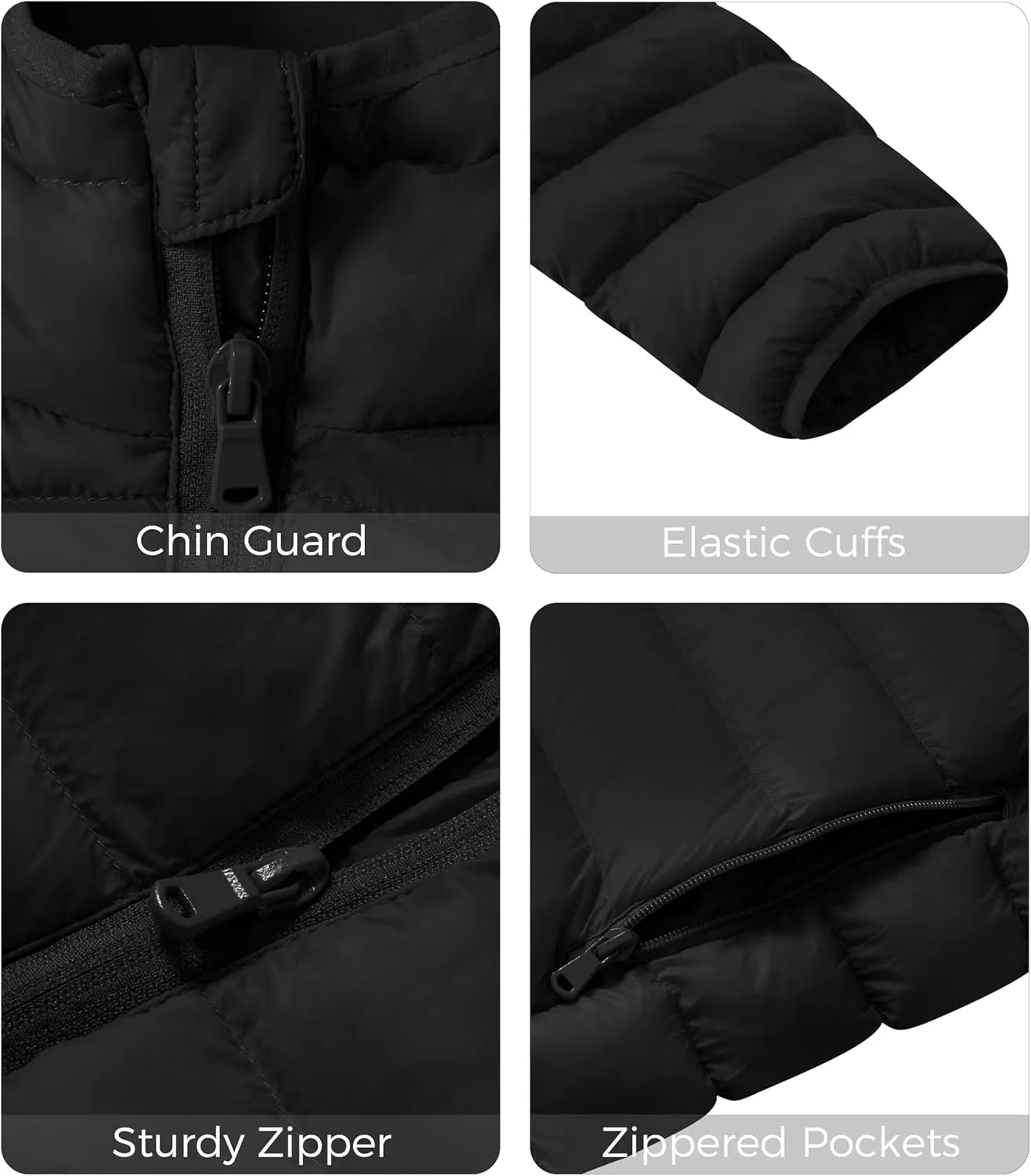 wantdo Men's Lightweight Winter Jackets Warm Puffer Jacket Quilted Winter Coat with Hood