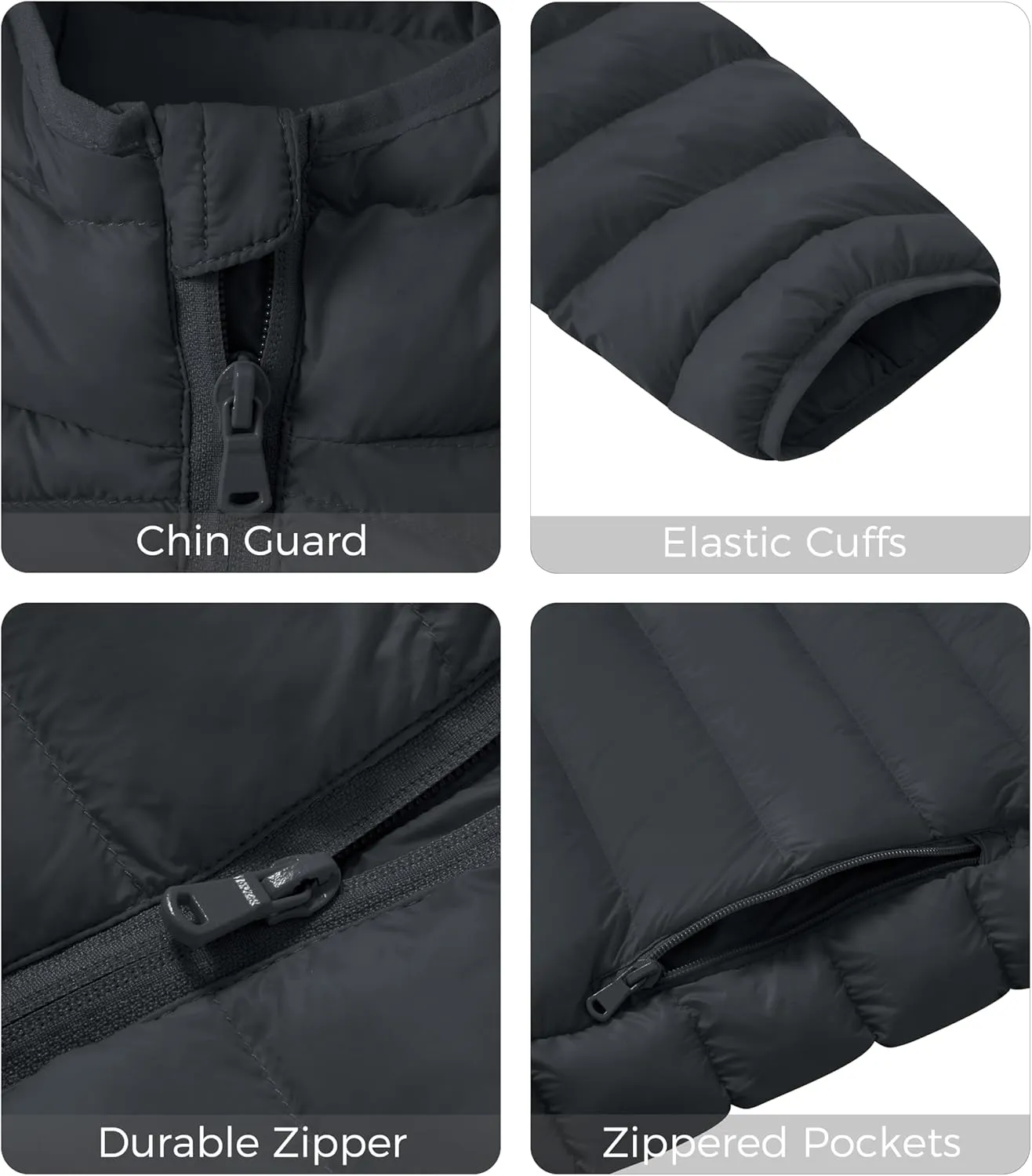 wantdo Men's Lightweight Winter Jackets Warm Puffer Jacket Quilted Winter Coat with Hood