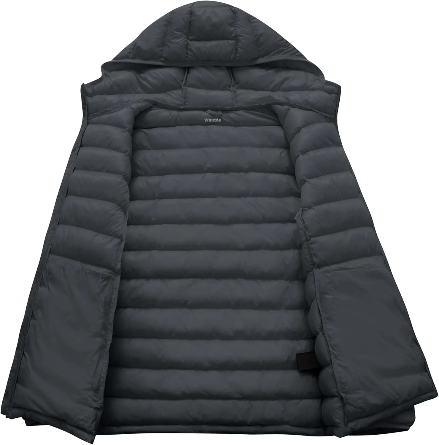 wantdo Men's Lightweight Winter Jackets Warm Puffer Jacket Quilted Winter Coat with Hood