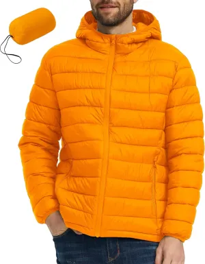 wantdo Men's Lightweight Winter Jackets Warm Puffer Jacket Quilted Winter Coat with Hood