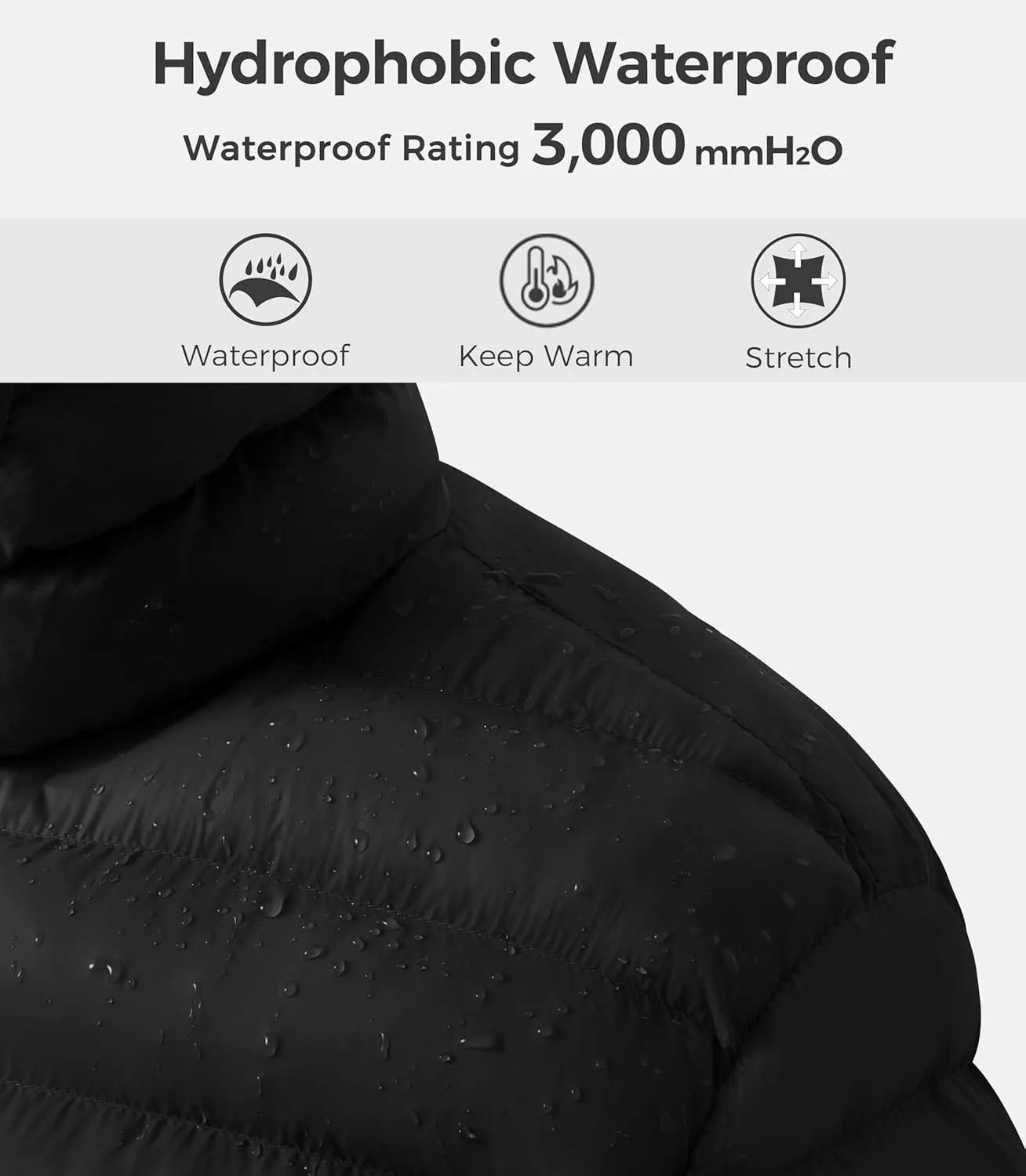 wantdo Men's Lightweight Winter Jackets Warm Puffer Jacket Quilted Winter Coat with Hood