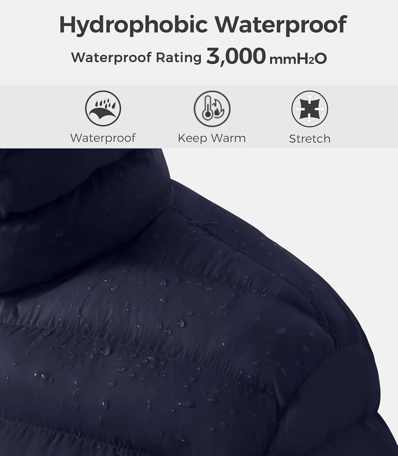 wantdo Men's Lightweight Winter Jackets Warm Puffer Jacket Quilted Winter Coat with Hood