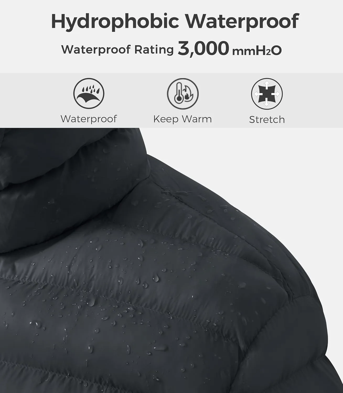 wantdo Men's Lightweight Winter Jackets Warm Puffer Jacket Quilted Winter Coat with Hood