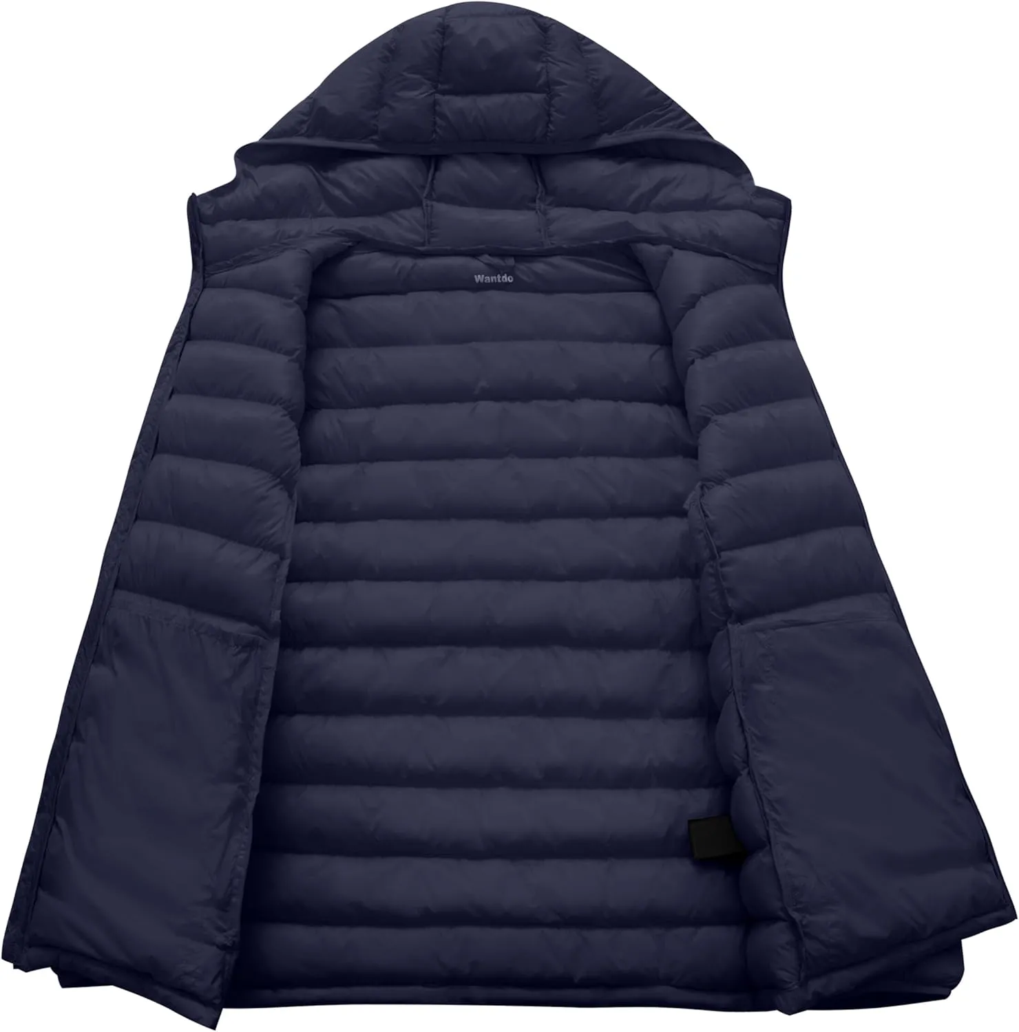 wantdo Men's Lightweight Winter Jackets Warm Puffer Jacket Quilted Winter Coat with Hood