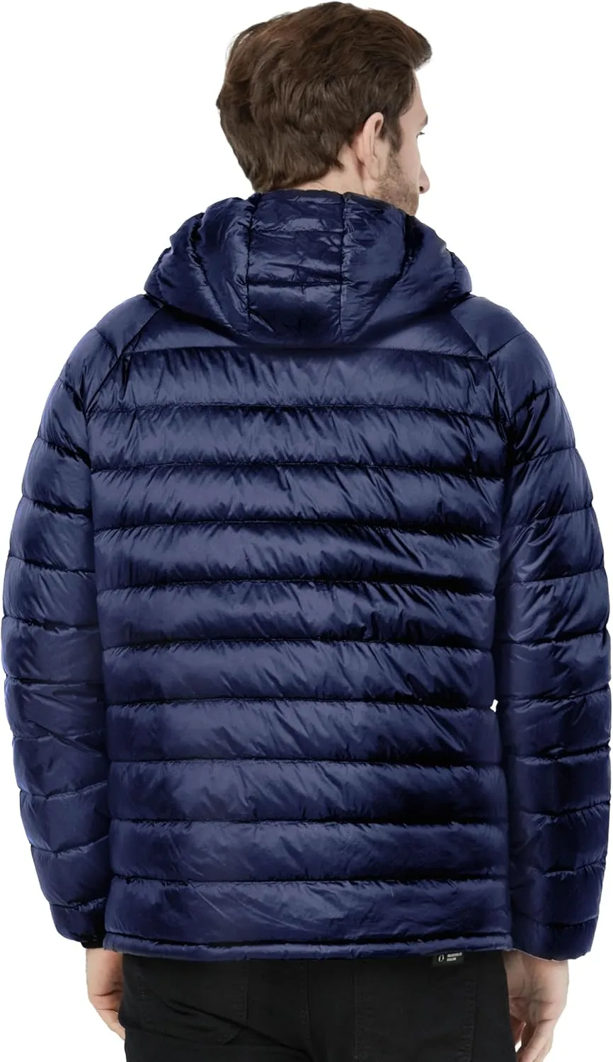 wantdo Men's Lightweight Winter Jackets Warm Puffer Jacket Quilted Winter Coat with Hood