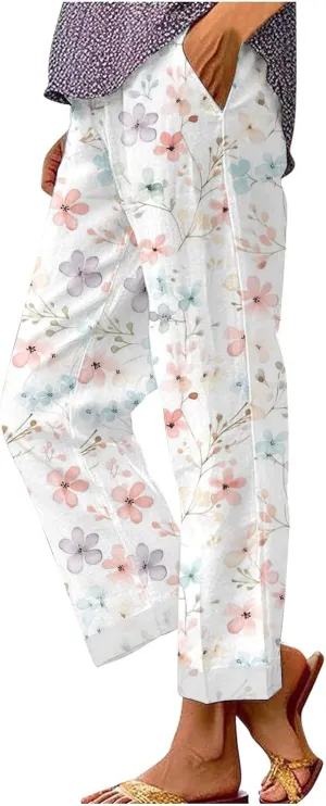 Wide Leg Linen Pant Suit Spring Light Weight Hiking Pants for Women Summer Wide Leg Flowy Pants Petite