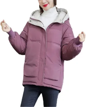 Winter Women Coat Hooded Short Jackets Cotton Padded Parka Outwear Thick Warm Coats