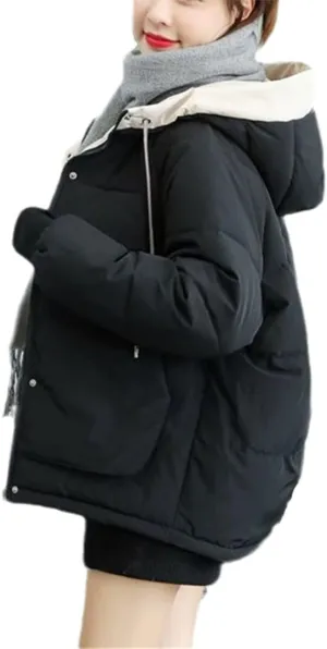 Winter Women Coat Hooded Short Jackets Cotton Padded Parka Outwear Thick Warm Coats