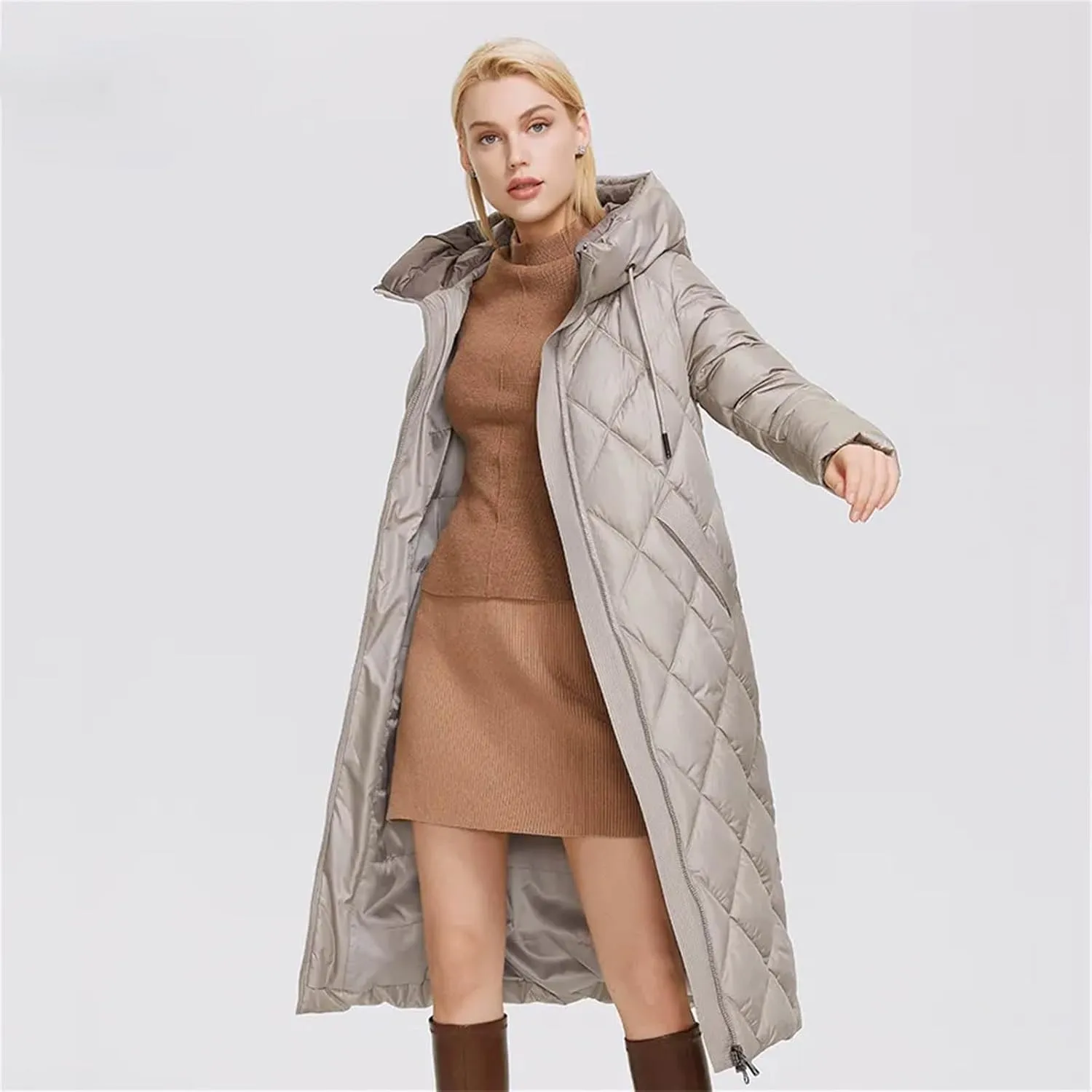 Winter Women Jacket Lengthened Style Padded Parka Thickened Warm Cotton Coat