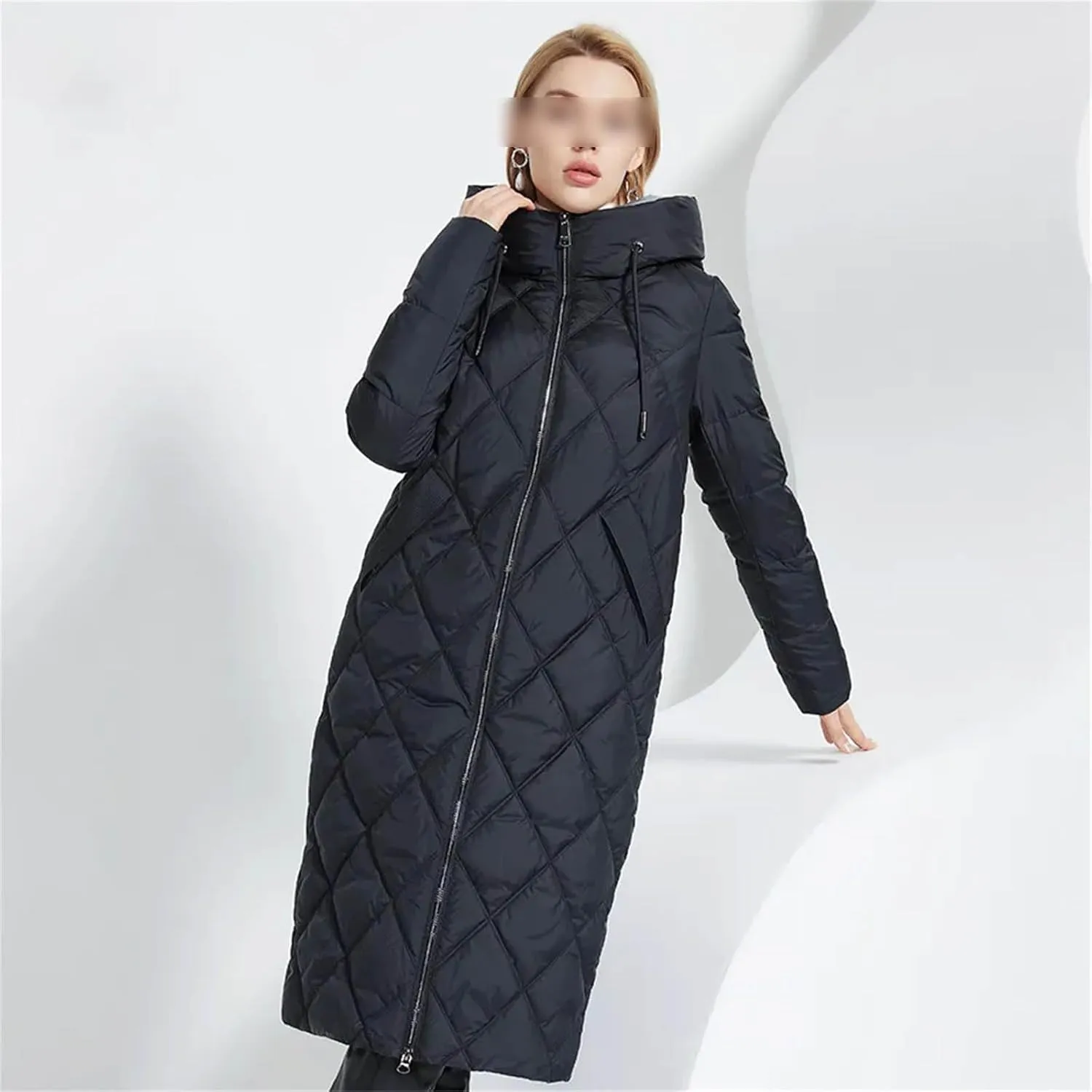 Winter Women Jacket Lengthened Style Padded Parka Thickened Warm Cotton Coat