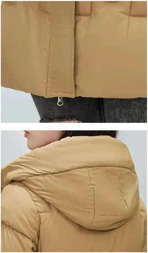 Woman Cotton-Padded Jacket Winter Warm Cotton-Padded Jacket Slim Loose Hooded Coat