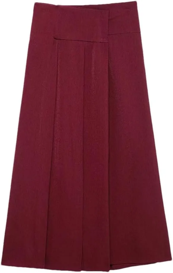 Women Midi Skirt Slim Fit Invisible Zip Skirt, High Waist Female Casual Long Skirts.