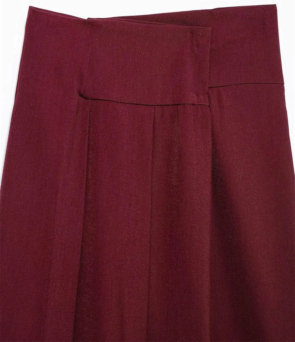 Women Midi Skirt Slim Fit Invisible Zip Skirt, High Waist Female Casual Long Skirts.