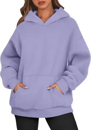 Women Oversized Hoodie Fleece Sweatshirts with Pockets Casual Loose Y2K Hoodie Long Sleeve Comfort Colors Sweatshirts