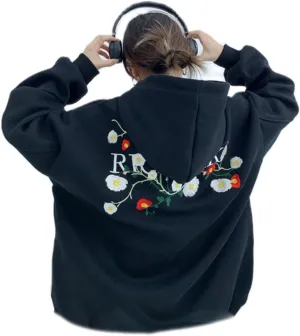 Women Oversized Hoodies Y2k Patchwork Graphic Hoodie Sweatshirts Vintage Hooded Tops Preppy Clothes with Pockets