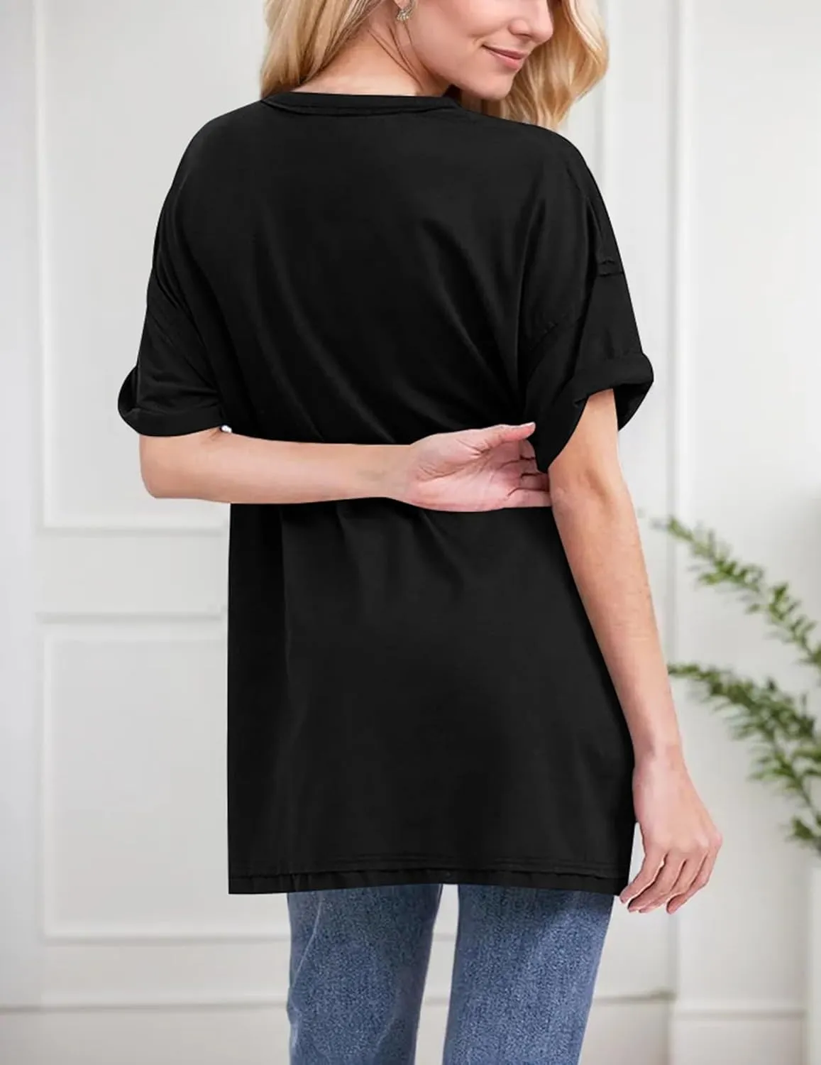 Women Oversized T-Shirt Crew Neck Loose Fit Short Sleeve Tops Summer Casual Blouse Y2K 2025 Basic Top Tees
