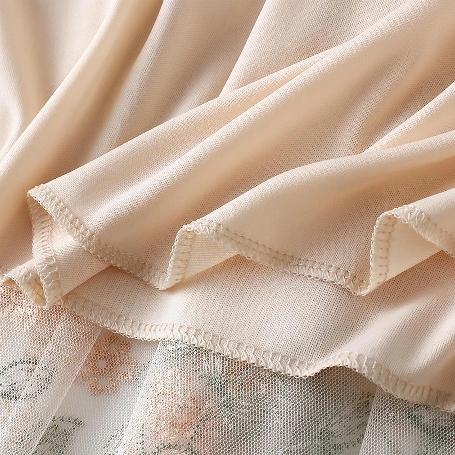 Women's 50s Vintage Floral Embroidery Midi Skirt High Waist Mesh Summer Cocktail Tea Party A-Line Layered Skirt