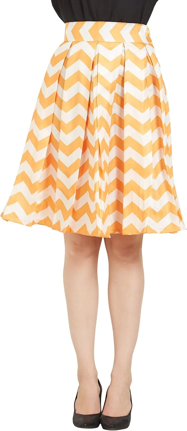 Women's Casual Pleated Vintage Mini Skater Skirt Flared Retro Grid Print A-Line Midi Skirts