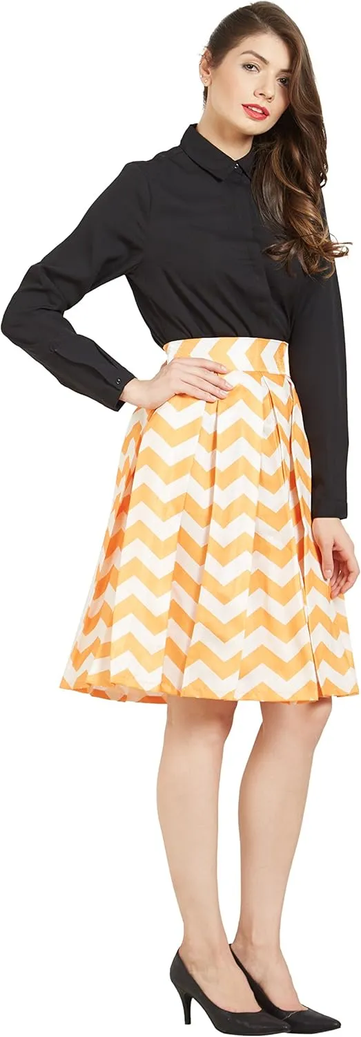 Women's Casual Pleated Vintage Mini Skater Skirt Flared Retro Grid Print A-Line Midi Skirts