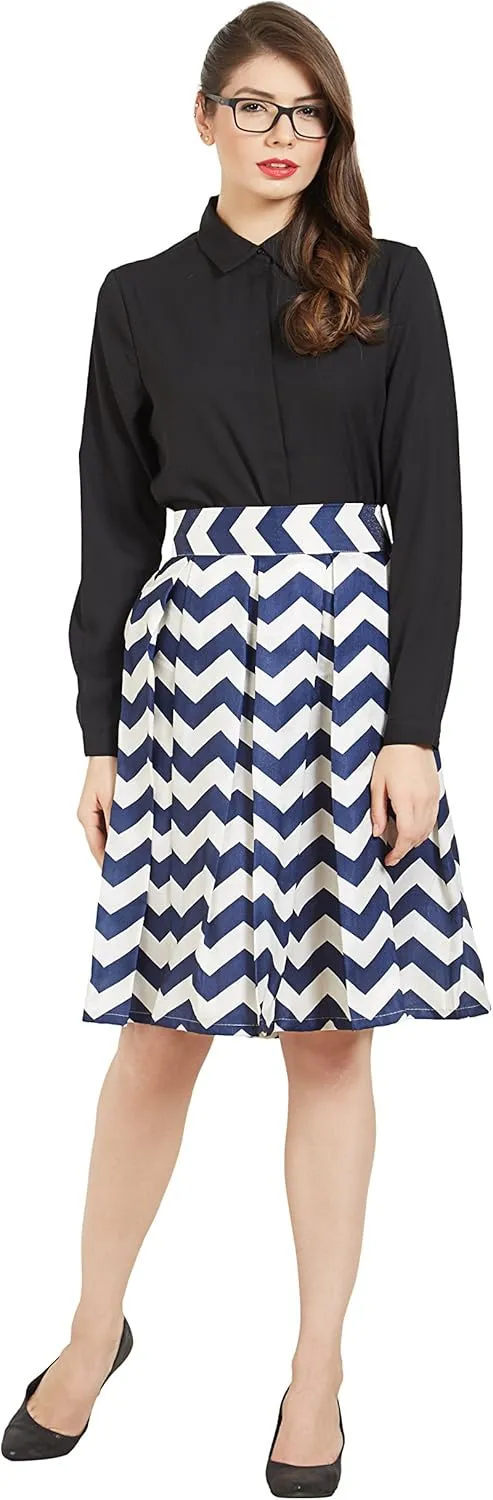 Women's Casual Pleated Vintage Mini Skater Skirt Flared Retro Grid Print A-Line Midi Skirts