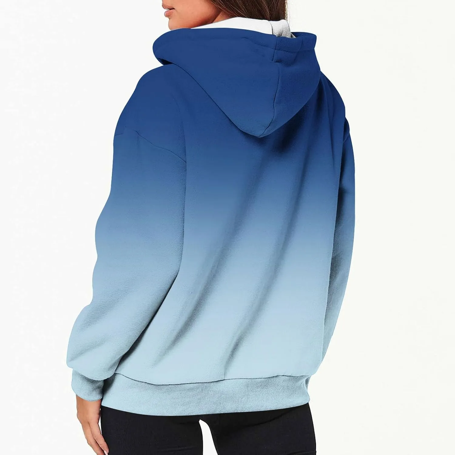 Womens Full Zip Up Sweatshirts Tid Dye Print Hoodies Long Sleeve Casual Jackets Winter Outfits 2024 With Pockets