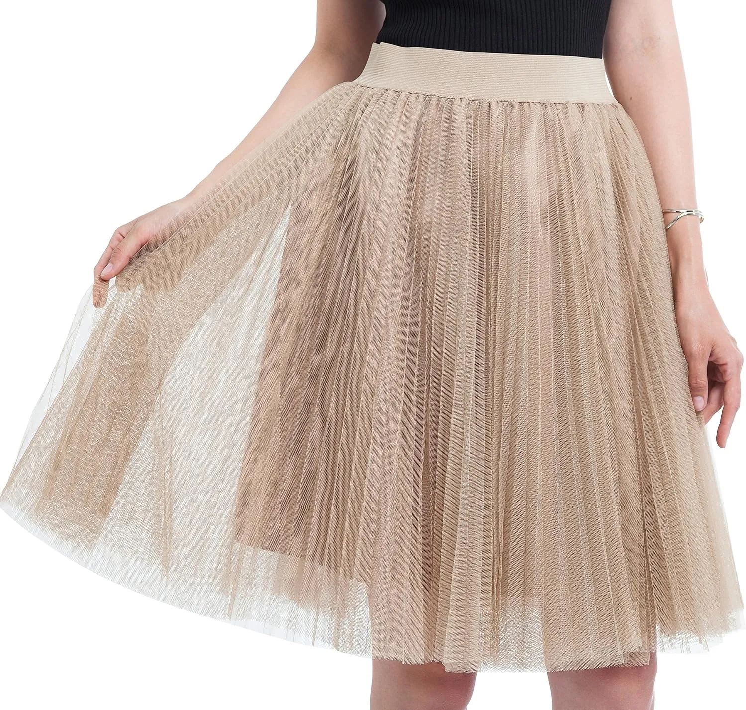 Women's High Waisted A line Street Skirt Skater Pleated Full Midi Shiny Skirt Prom Long Length Skirts with Pockets