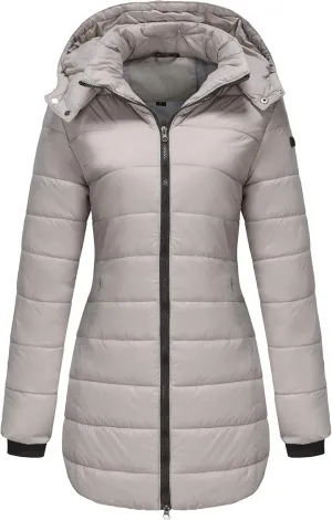 Women's Hooded Warm Winter Coat Long Puffer Jacket Thicken Down Coat Cotton Slimhooded Down Jacket