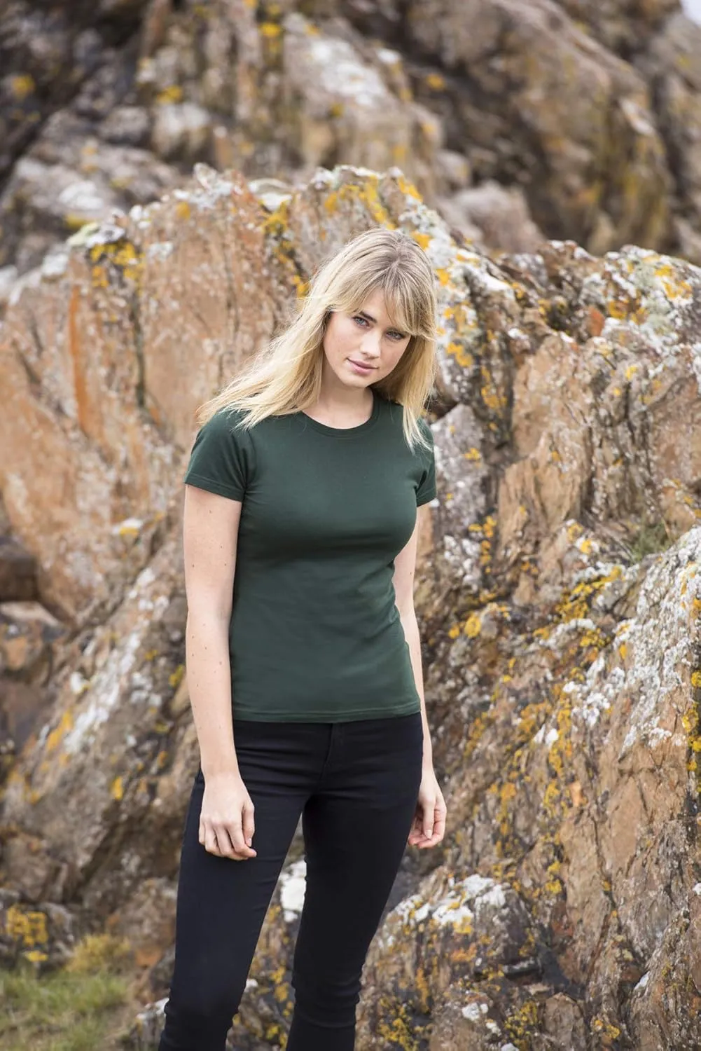 Women's Organic Cotton Cascade Tee - Plain Stylish Lady T-Shirt