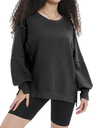 Womens Oversized Sweatshirt Crewneck Pullover Cute Long Sleeve Tops Fall Outfits