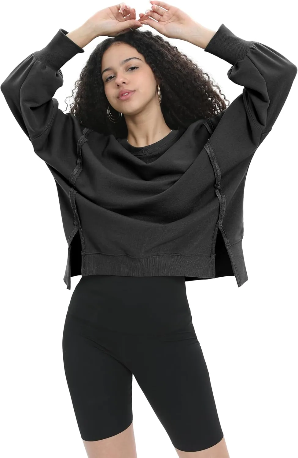 Womens Oversized Sweatshirt Crewneck Pullover Cute Long Sleeve Tops Fall Outfits