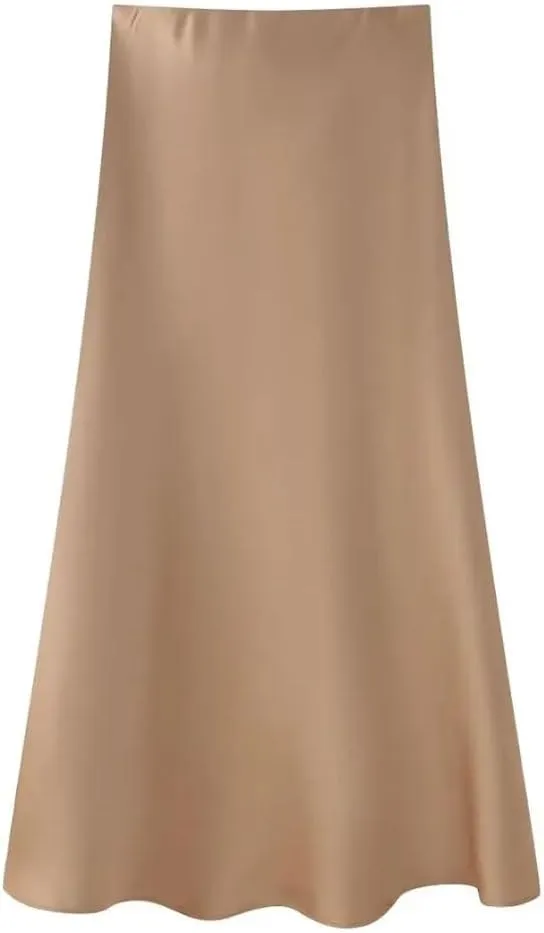 Womens Pleated Skirts Vintage High Waist Slim Fit Straight Party Women Long Skirt