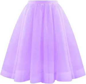 Women's Skirts Elastic High Waist A-Line Solid Color Midi Pleated Skirt Women