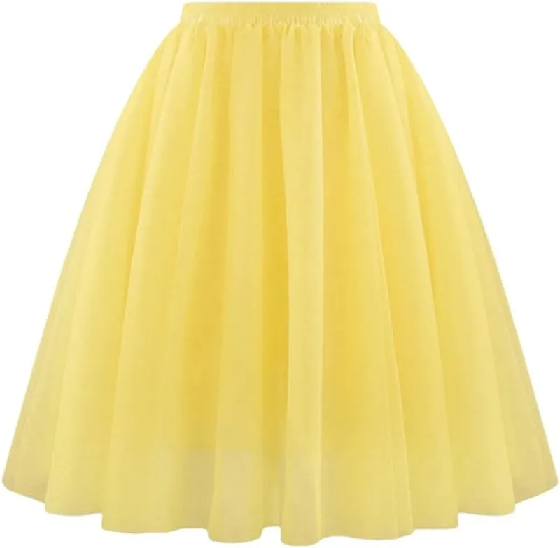 Women's Skirts Elastic High Waist A-Line Solid Color Midi Pleated Skirt Women