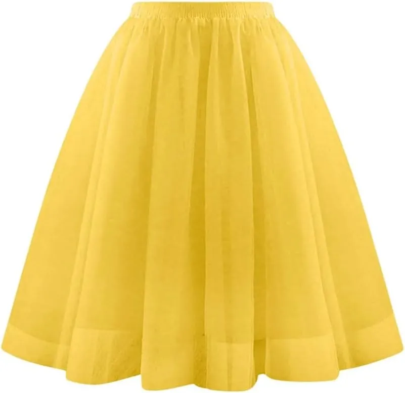 Women's Skirts Elastic High Waist A-Line Solid Color Midi Pleated Skirt Women